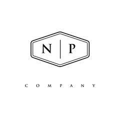 initial NP logo design vector