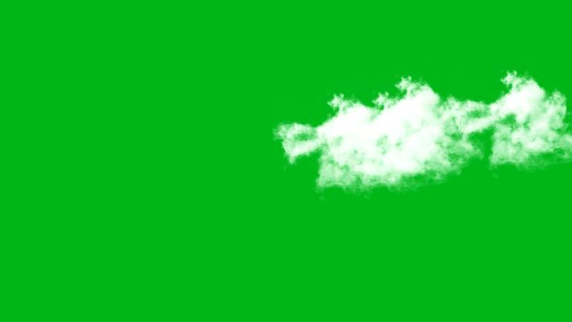 The white clouds moving on green screen background in 4K