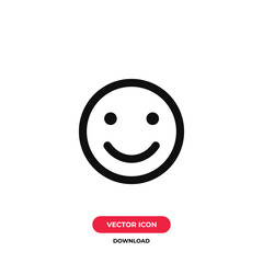 Happy icon vector. Smile sign