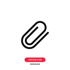 Attach icon vector. Paperclip sign