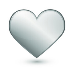 Heart Silver Emoji Icon Illustration. Romantic Vector Symbol Emoticon Design Vector.