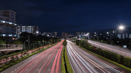 Fototapeta na wymiar Singapore peak hour traffic