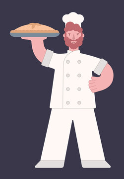 a master-chef with a pie