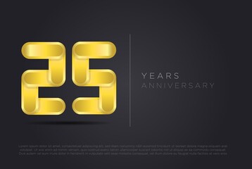 25 years anniversary, golden desing