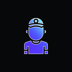 Baseball Player blue gradient vector icon