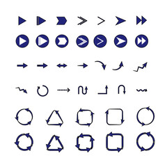 色々な矢印のセット　青