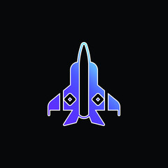Aeroplane blue gradient vector icon