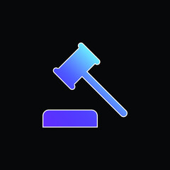 Auction blue gradient vector icon