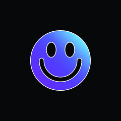 Big Smiley Face blue gradient vector icon