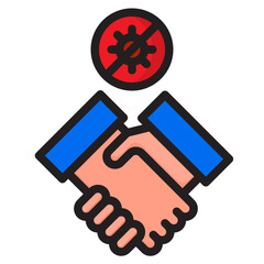 coronavirus color line style icon