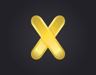 Obraz premium X number logo, modern and elegant golden design. Vector illustration