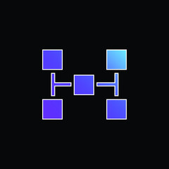 Blocks Scheme Of Five Squares blue gradient vector icon