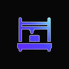 3d Printer blue gradient vector icon