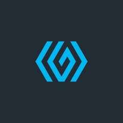 G letter hexagon logo. Universal vector icons