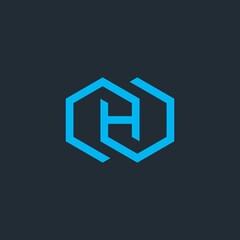H letter hexagon logo. Universal vector icons