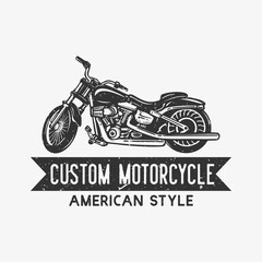 logo design custom motorcycle american style with motorcycle vintage illustration