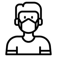 man outline style icon