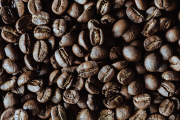 Coffee beans for background , Roasted coffee beans 