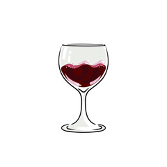 Glass of wine. Alcohol icon, symbol, logo. For the menu, bar, restaurant, wine list.Stock vector illustration isolated on white background.