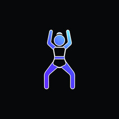 Arms Up Position blue gradient vector icon