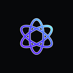 Atom Shape. Science blue gradient vector icon