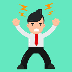 businessman headachace due to work stress illustration vector graphic