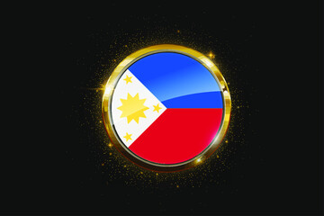 philippines flag inside a circular golden emblem