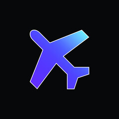 Airplane blue gradient vector icon