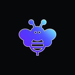 Bee blue gradient vector icon