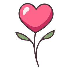 heart flower stalk icon