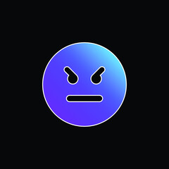 Angry Emoticon Square Face blue gradient vector icon