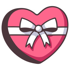 love heart gift box icon