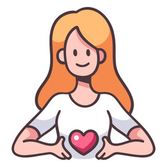 women with heart icon