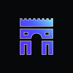 Arc De Triomphe blue gradient vector icon