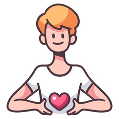 men with heart icon