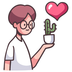 men love cactus icon