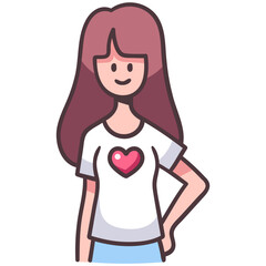 girl with heart icon