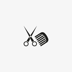 Hairdresser, beauty salon icon. Barber logo template symbol.