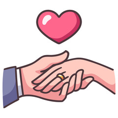 marriage proposal and wedding ring icon