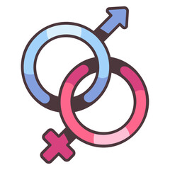 male and female sex symbol icon