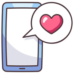 smartphone love icon