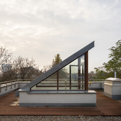 Roof terrace with stylish entry