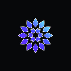 Big Flower blue gradient vector icon