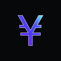 Big Yen Symbol blue gradient vector icon