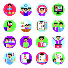 Fototapeta premium Set of Teamwork Flat Icons