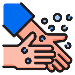 handwash color line style icon