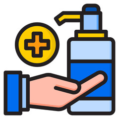 handwash color line style icon