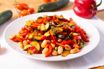 Side dish of beans and vegetables