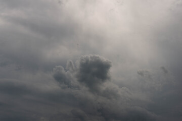 Niebo pokryte szarymi chmurami. - obrazy, fototapety, plakaty