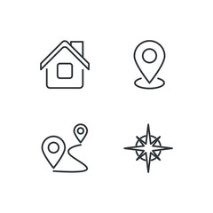 navigation set icon, isolated navigation set sign icon, vector illustration